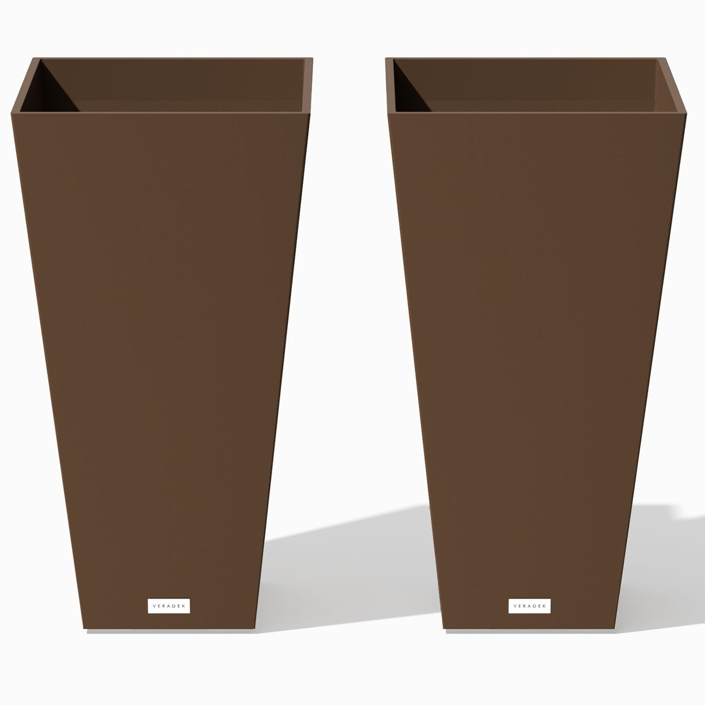 Veradek V-Resin Indoor/Outdoor Taper Planter, Set of 2 (30 inch, Black)