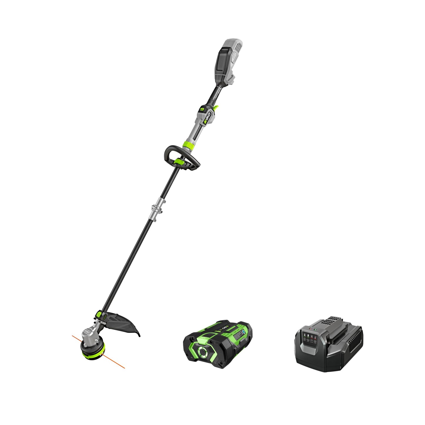 EGO POWER+ String Trimmer, Battery Powered, 16" Trimmer for Weeds and Grass with POWERLOAD, LINE IQ, Telescopic Carbon Fiber Shaft, Includes 56V 4.0Ah Battery and Charger - ST1623T