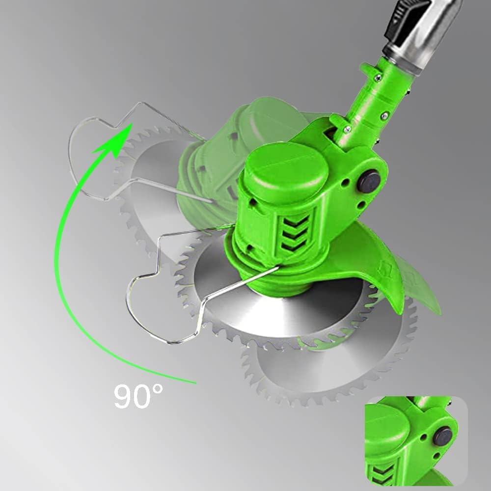Weed Wacker - Electric Weed Wacker Cordless Trimmer. 4 in 1 Stringless Lightweight Weed Cutter/Grass Cutter/Lawn Edger.There are 4 Different Blades,Suitable for Gardens, patios (Black)