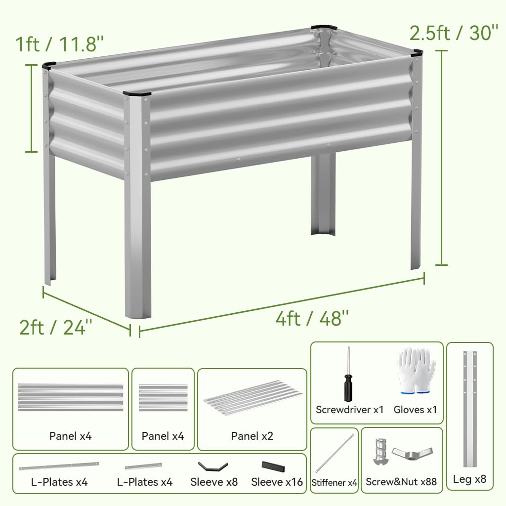 COMHOMA 2 Pack Planter Box with Trellis and Wheels, 48In Elevated Raised Garden Bed, Drainage Holes, Outdoor Lattice for Climbing Flowers, Vegetables, Patio Balcony, Brown