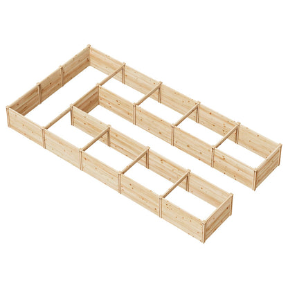 AMERLIFE Raised Garden Bed with Deer Proof Fence, 7.5Wx17Dx6H Outdoor Wooden Raised Garden Bed Planter with 19" Depth Planter Box