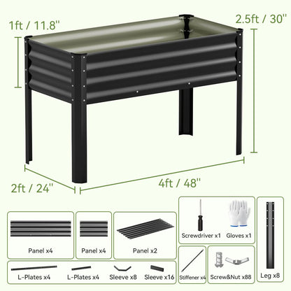 COMHOMA 2 Pack Planter Box with Trellis and Wheels, 48In Elevated Raised Garden Bed, Drainage Holes, Outdoor Lattice for Climbing Flowers, Vegetables, Patio Balcony, Brown