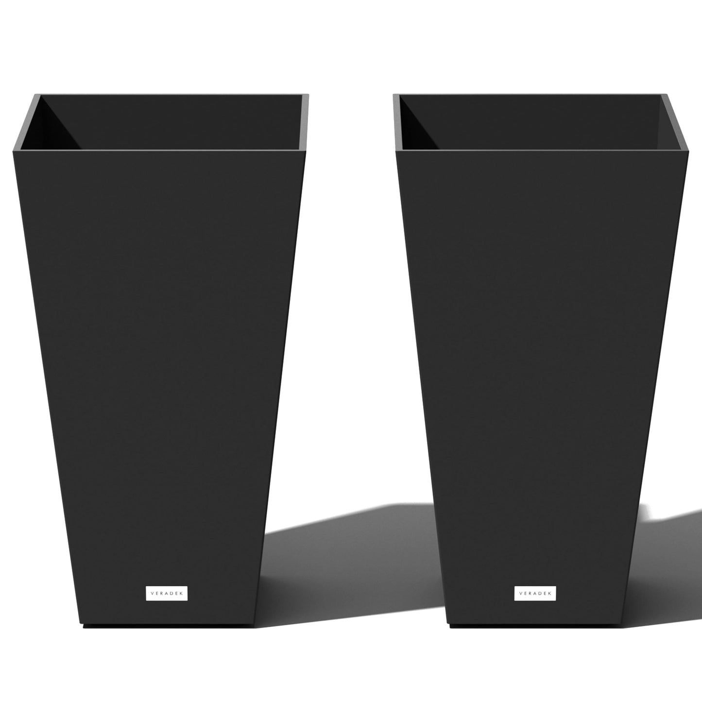 Veradek V-Resin Indoor/Outdoor Taper Planter, Set of 2 (30 inch, Black)