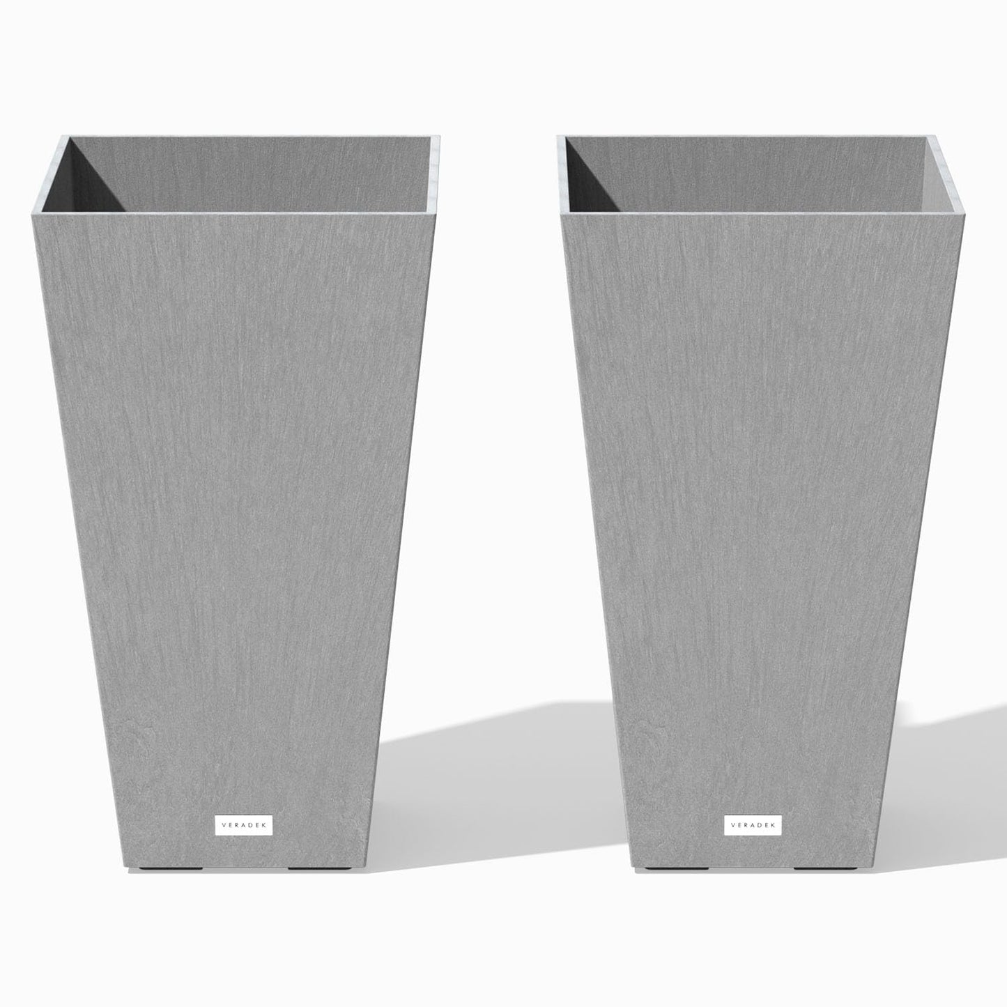 Veradek V-Resin Indoor/Outdoor Taper Planter, Set of 2 (30 inch, Black)