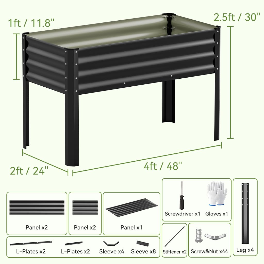 COMHOMA 2 Pack Planter Box with Trellis and Wheels, 48In Elevated Raised Garden Bed, Drainage Holes, Outdoor Lattice for Climbing Flowers, Vegetables, Patio Balcony, Brown