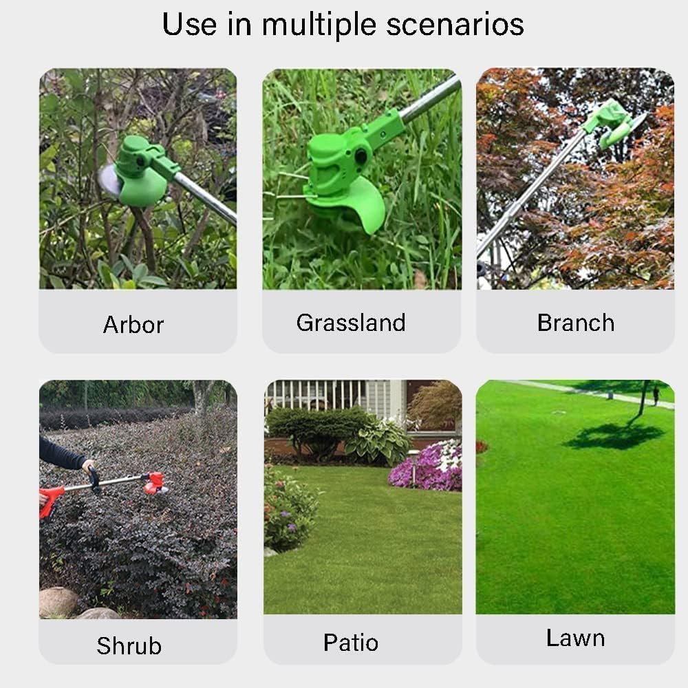 Weed Wacker - Electric Weed Wacker Cordless Trimmer. 4 in 1 Stringless Lightweight Weed Cutter/Grass Cutter/Lawn Edger.There are 4 Different Blades,Suitable for Gardens, patios (Black)