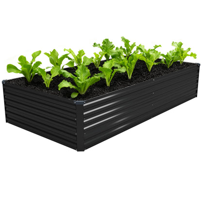 DIIYIV 8x4x1.5FT Galvanized Raised Garden Bed,Vegetable Boxes-Rectangle Metal Flower Box,Large Planter Raised Beds Outdoor Garden for Planting,Fruit,Herb-Silver