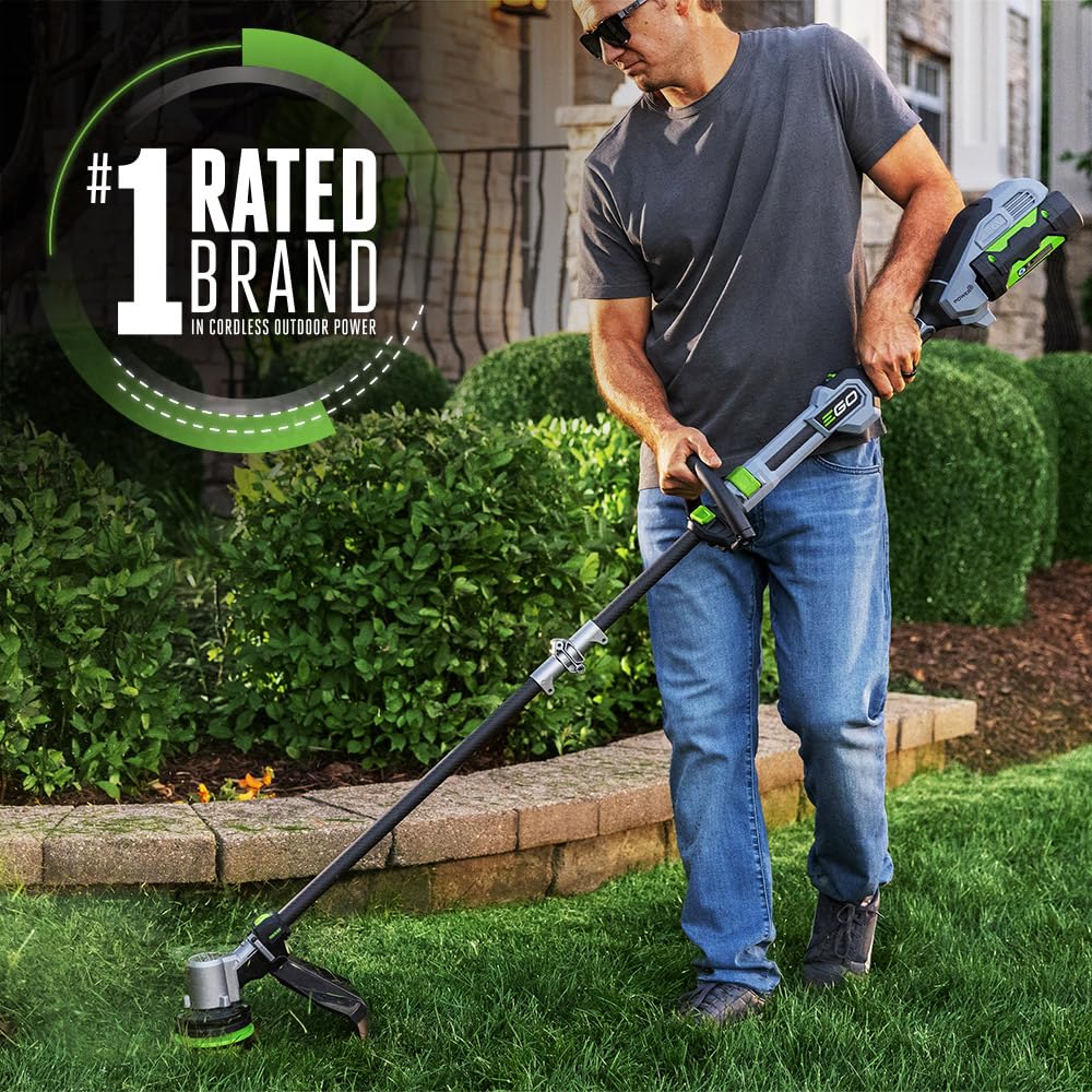 EGO POWER+ String Trimmer, Battery Powered, 16" Trimmer for Weeds and Grass with POWERLOAD, LINE IQ, Telescopic Carbon Fiber Shaft, Includes 56V 4.0Ah Battery and Charger - ST1623T