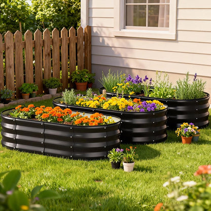 COMHOMA 2 Pack Planter Box with Trellis and Wheels, 48In Elevated Raised Garden Bed, Drainage Holes, Outdoor Lattice for Climbing Flowers, Vegetables, Patio Balcony, Brown