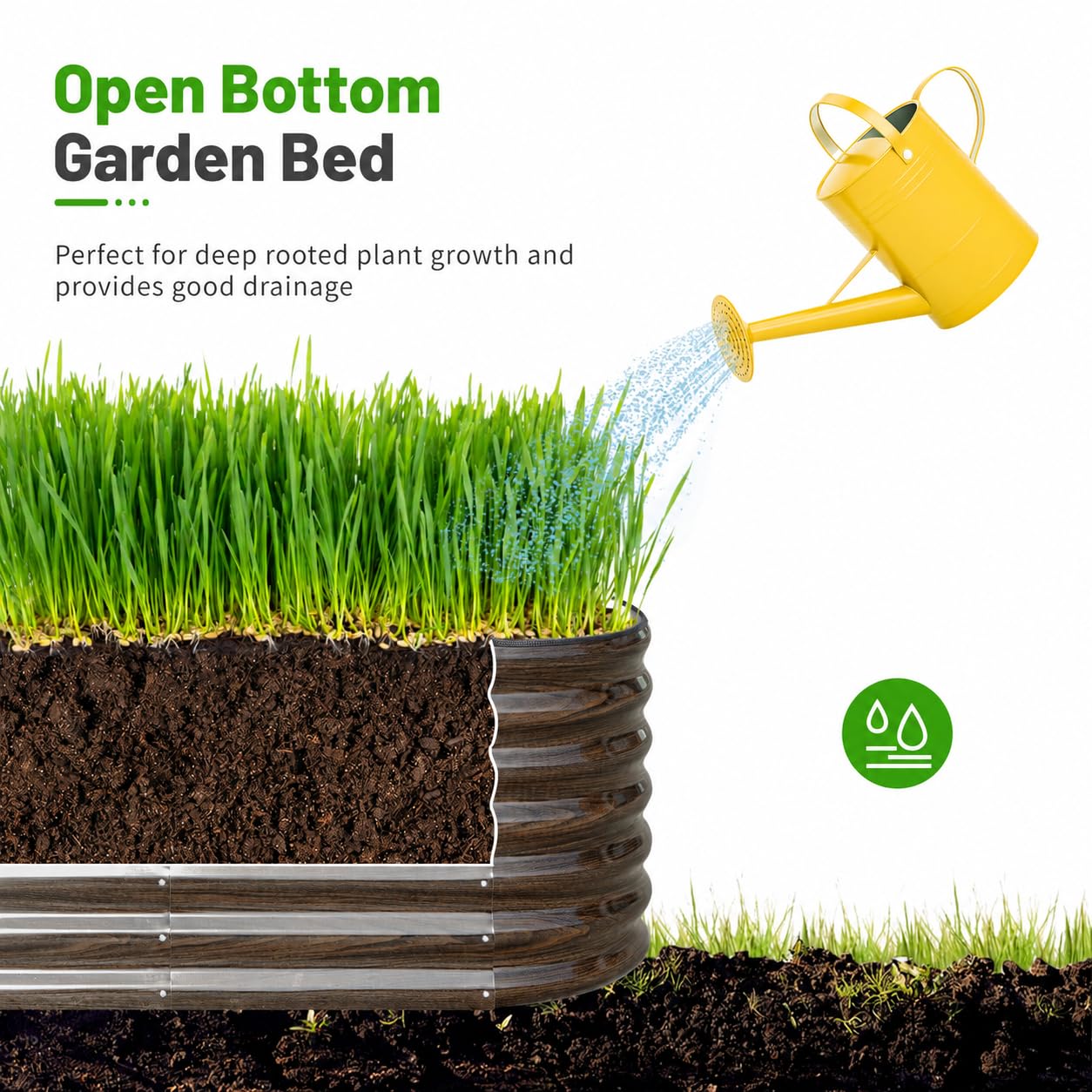 SnugNiture Galvanized Steel Raised Garden Bed Kit - 2 Pack 4x2x2 ft Metal Planter Box for Vegetables, Flowers, Herbs | Easy Assembly, Open Bottom Design for Optimal Drainage