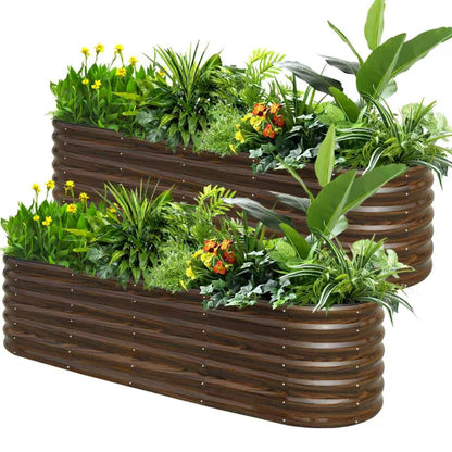 SnugNiture Galvanized Steel Raised Garden Bed Kit - 2 Pack 4x2x2 ft Metal Planter Box for Vegetables, Flowers, Herbs | Easy Assembly, Open Bottom Design for Optimal Drainage