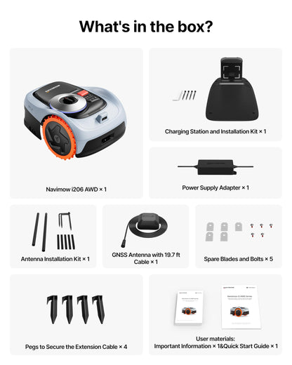 Segway Navimow i110N Robot Lawn Mower Perimeter Wire Free 1/4 Acre RTK+Vision Robotic Lawnmower, AI-Assisted Mapping, Virtual Boundary, APP Control, 58dB(A) Quiet, Multi-Zone Management