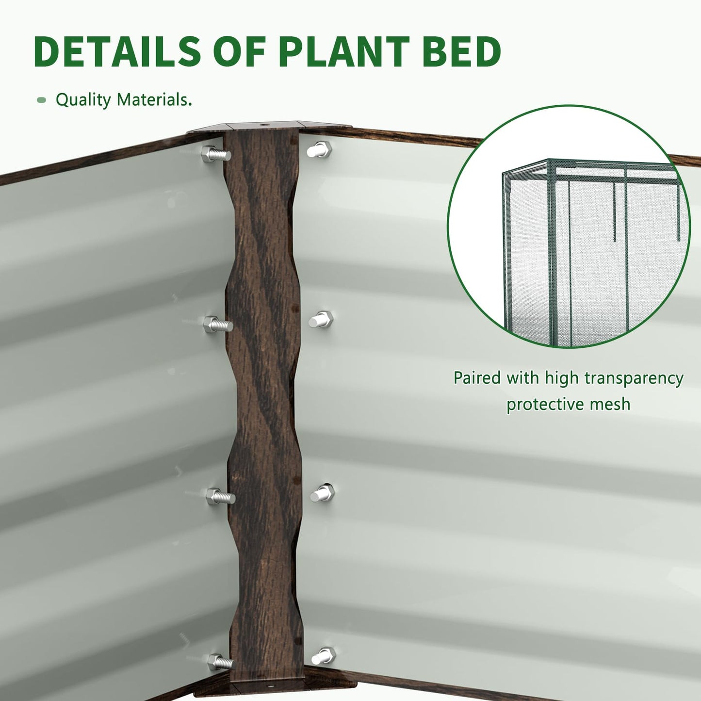 Galvanized Raised Garden Bed with Crop Cage Plant Protection Net Tent Kit for Garden Plant, 71"x35.4"x 59" Plants Protection Tent Cage Metal Planter Box Bottomless Planting Vegetables Outdoor