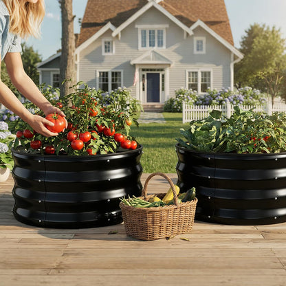 COMHOMA 2 Pack Planter Box with Trellis and Wheels, 48In Elevated Raised Garden Bed, Drainage Holes, Outdoor Lattice for Climbing Flowers, Vegetables, Patio Balcony, Brown