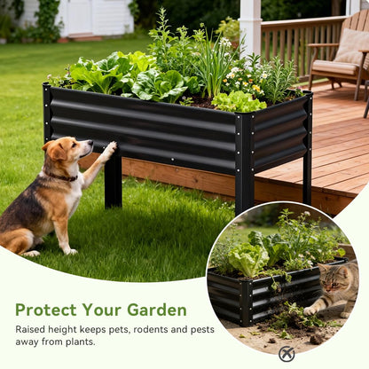 COMHOMA 2 Pack Planter Box with Trellis and Wheels, 48In Elevated Raised Garden Bed, Drainage Holes, Outdoor Lattice for Climbing Flowers, Vegetables, Patio Balcony, Brown