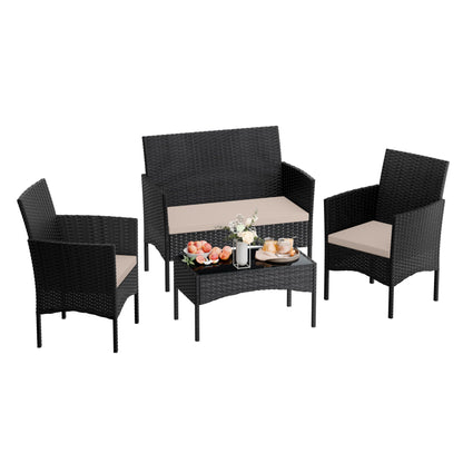 13 PCS Outdoor Patio Furniture Set,Outdoor Sectional Furniture with 43" 55000 BTU Gas Propane Fire Pit Table,All Weather PE Rattan Wicker Patio Conversation Set,Navy Blue