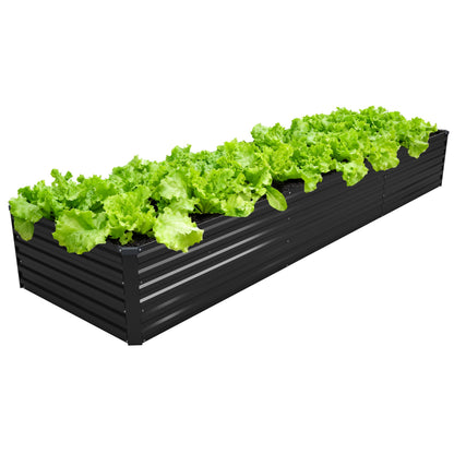 DIIYIV 8x4x1.5FT Galvanized Raised Garden Bed,Vegetable Boxes-Rectangle Metal Flower Box,Large Planter Raised Beds Outdoor Garden for Planting,Fruit,Herb-Silver