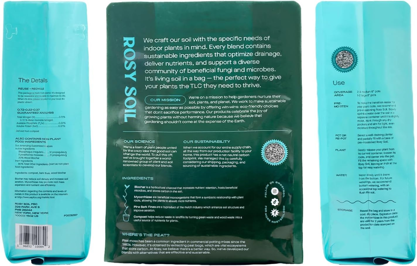 Rosy Soil Cactus Soil – Organic Succulent Potting Mix, Chunky Fast Draining, Peat-Free, Root Boosting Mix for AloeVera, Cacti, Indoor Succulents - 4qt