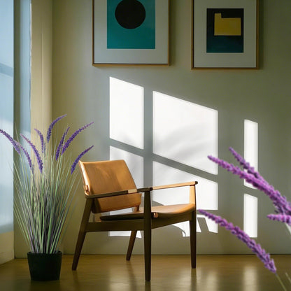 KOL 4ft 2-Pack Artificial Veronica Horsetail Reed Grass – 47in Tall Faux Purple Grass Plants in Pots, UV Resistant Fake Greenery for Indoor Outdoor Home, Office, Patio & Wedding Décor
