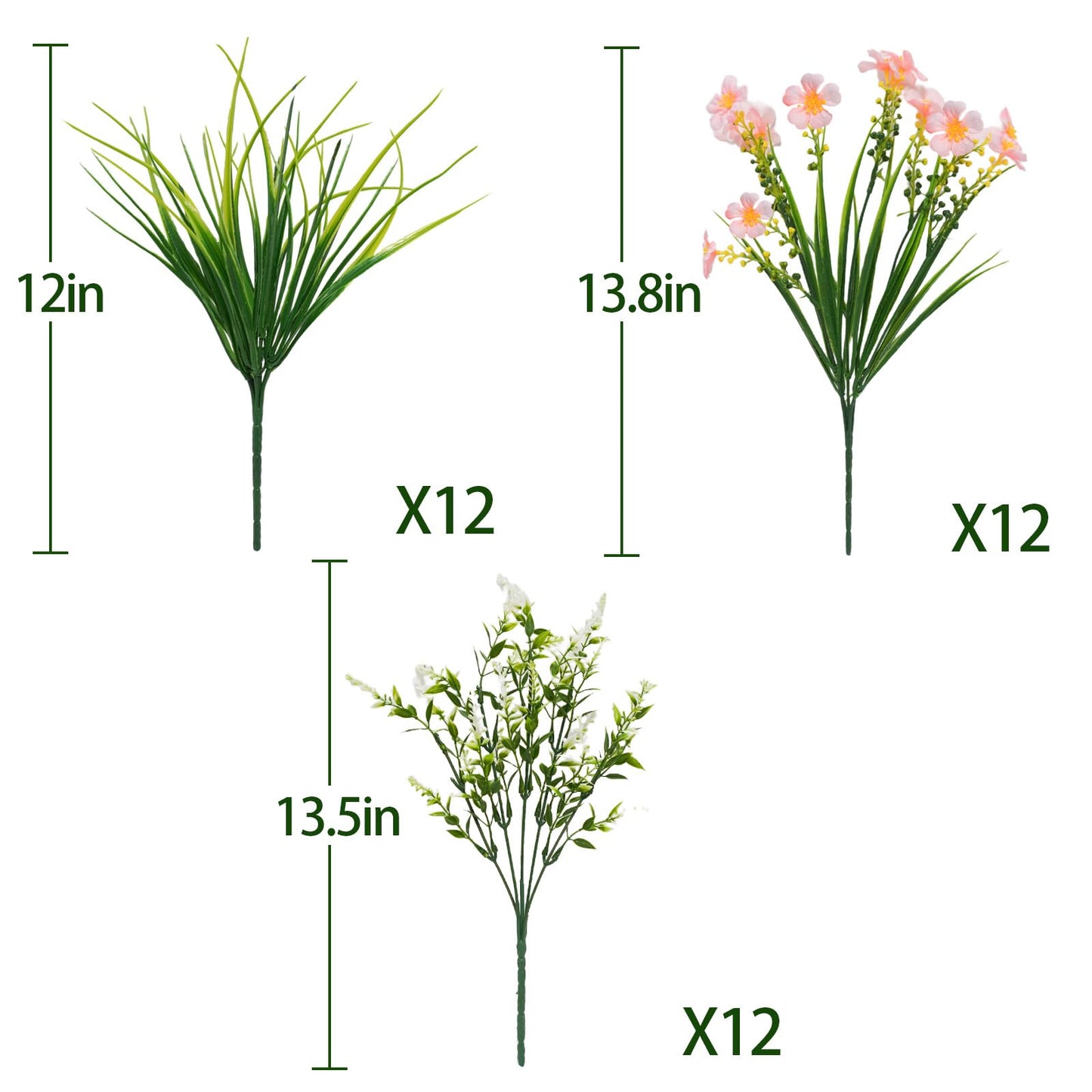 36 Pcs Artificial Flowers for Outdoors, Faux Artificial Plants UV Resistant Fake Plants Outside for Planter Porch Window Home Patio Yard Garden Decor (Mixed Purple)