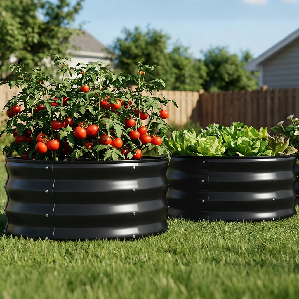 COMHOMA 2 Pack Planter Box with Trellis and Wheels, 48In Elevated Raised Garden Bed, Drainage Holes, Outdoor Lattice for Climbing Flowers, Vegetables, Patio Balcony, Brown