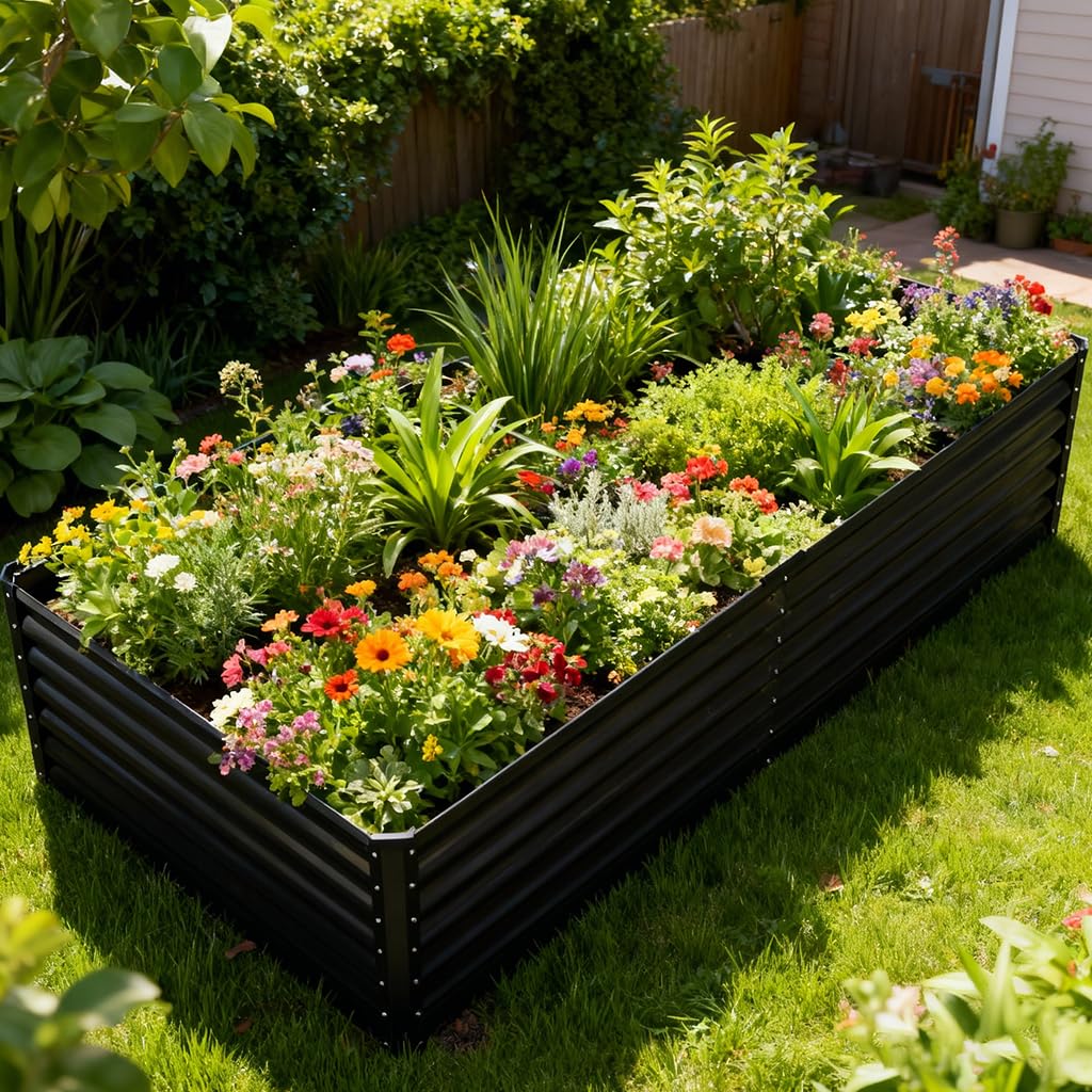 COMHOMA 2 Pack Planter Box with Trellis and Wheels, 48In Elevated Raised Garden Bed, Drainage Holes, Outdoor Lattice for Climbing Flowers, Vegetables, Patio Balcony, Brown