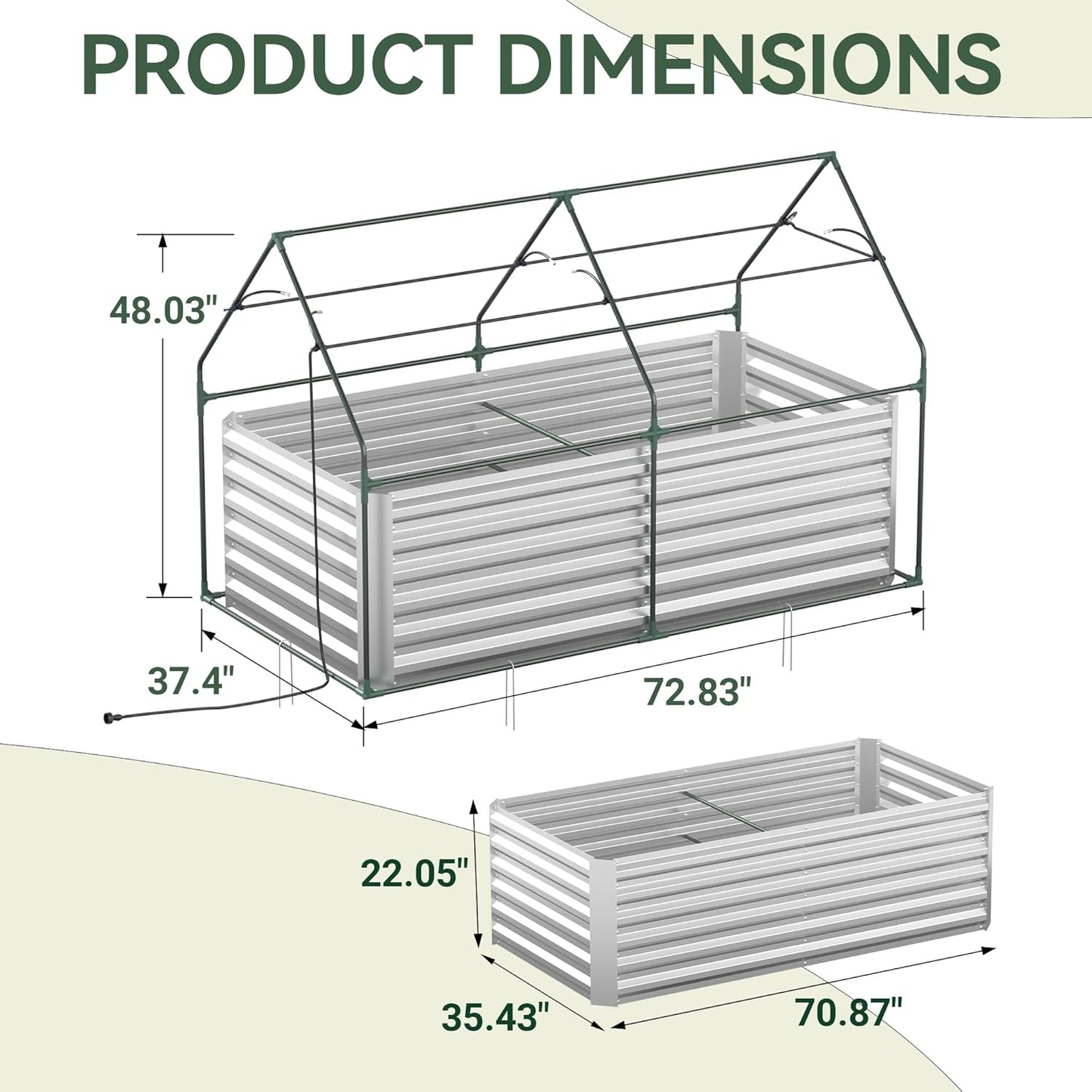 Lineware Raised Garden Bed with Self-Watering System, 6x3x1 ft Elevated Planter Boxes Outdoor with PE Cover, Galvanized Raised Beds for Gardening,Vegetables,Flowers, Backyard, Patio