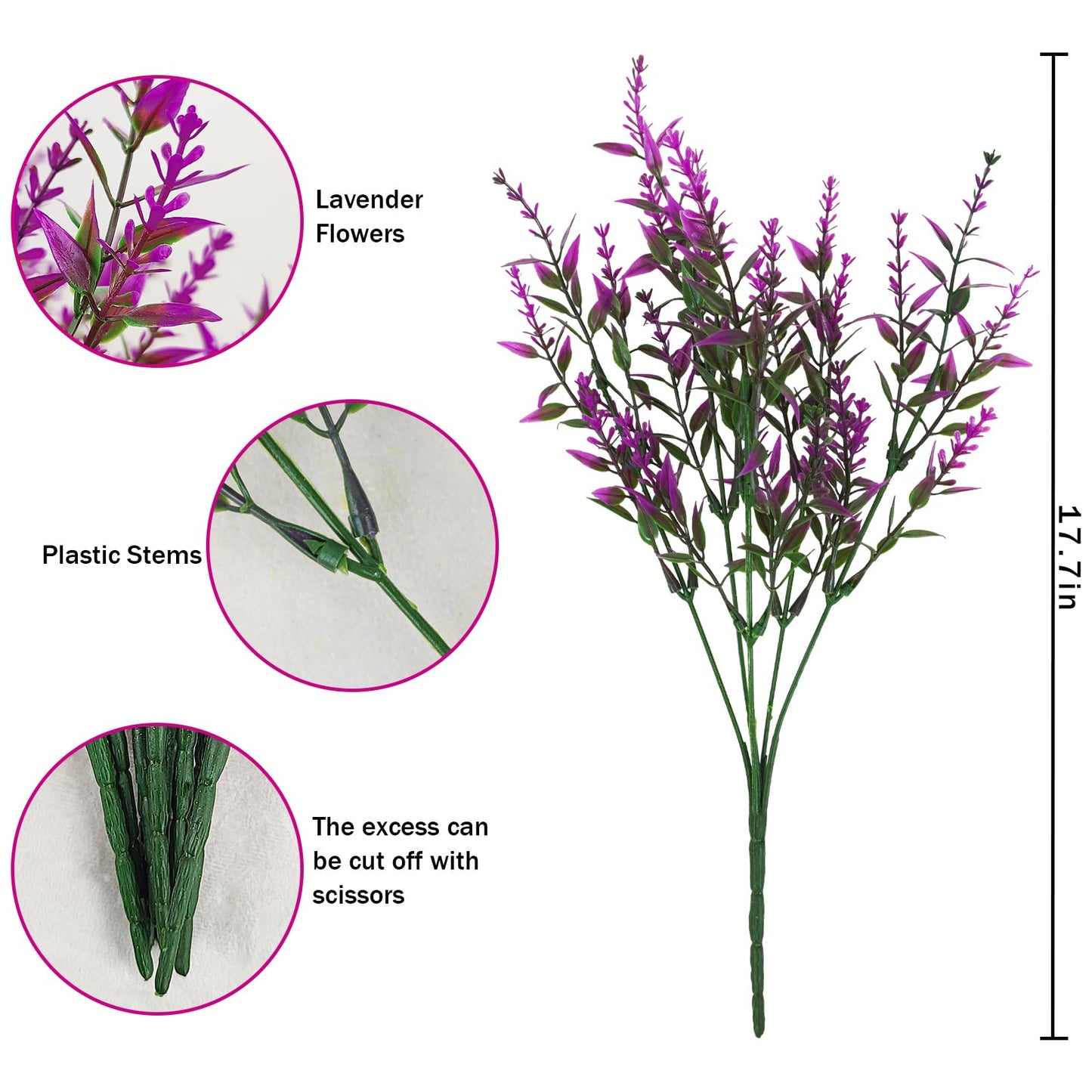 36 Pcs Artificial Flowers for Outdoors, Faux Artificial Plants UV Resistant Fake Plants Outside for Planter Porch Window Home Patio Yard Garden Decor (Mixed Purple)