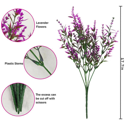 36 Pcs Artificial Flowers for Outdoors, Faux Artificial Plants UV Resistant Fake Plants Outside for Planter Porch Window Home Patio Yard Garden Decor (Mixed Purple)
