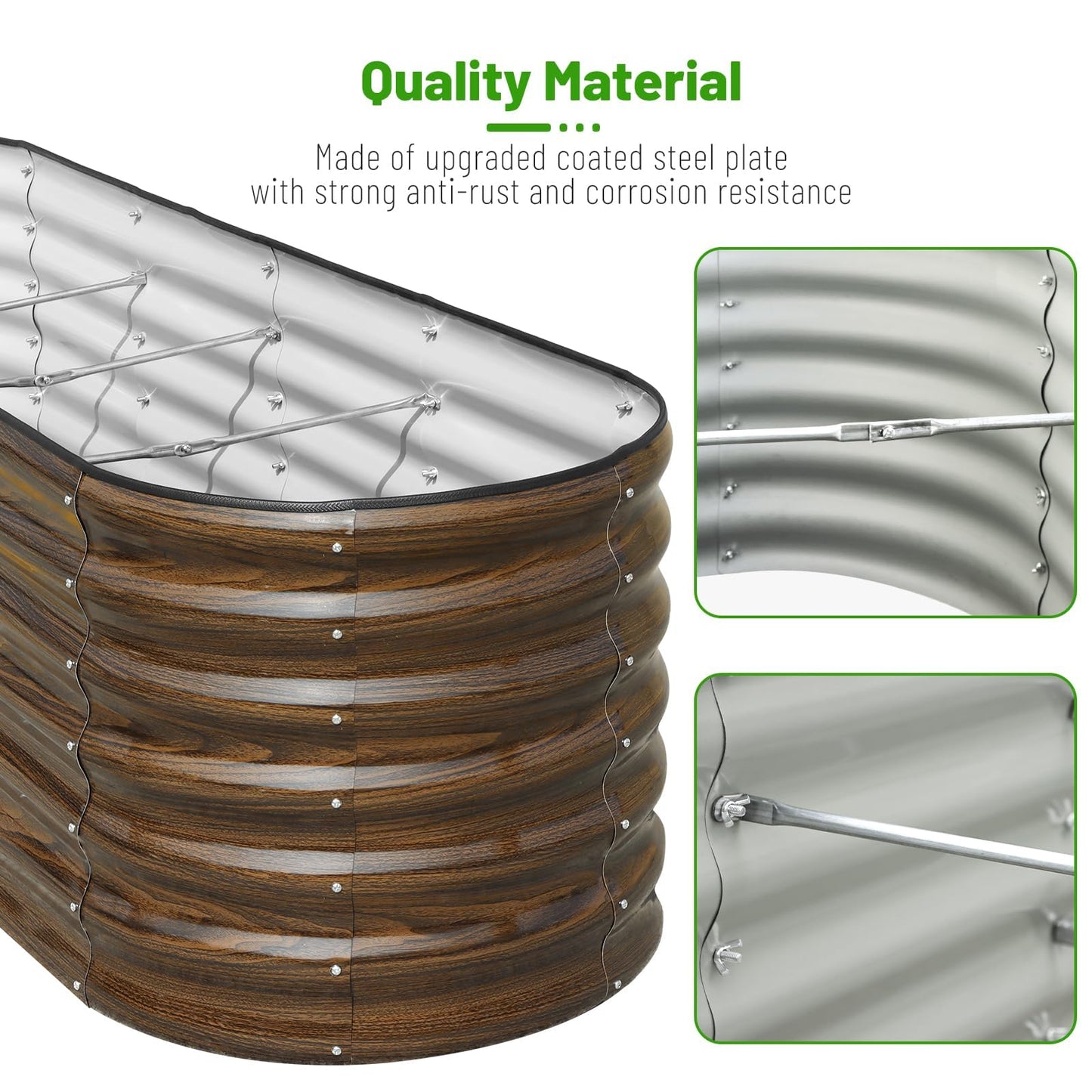 SnugNiture Galvanized Steel Raised Garden Bed Kit - 2 Pack 4x2x2 ft Metal Planter Box for Vegetables, Flowers, Herbs | Easy Assembly, Open Bottom Design for Optimal Drainage