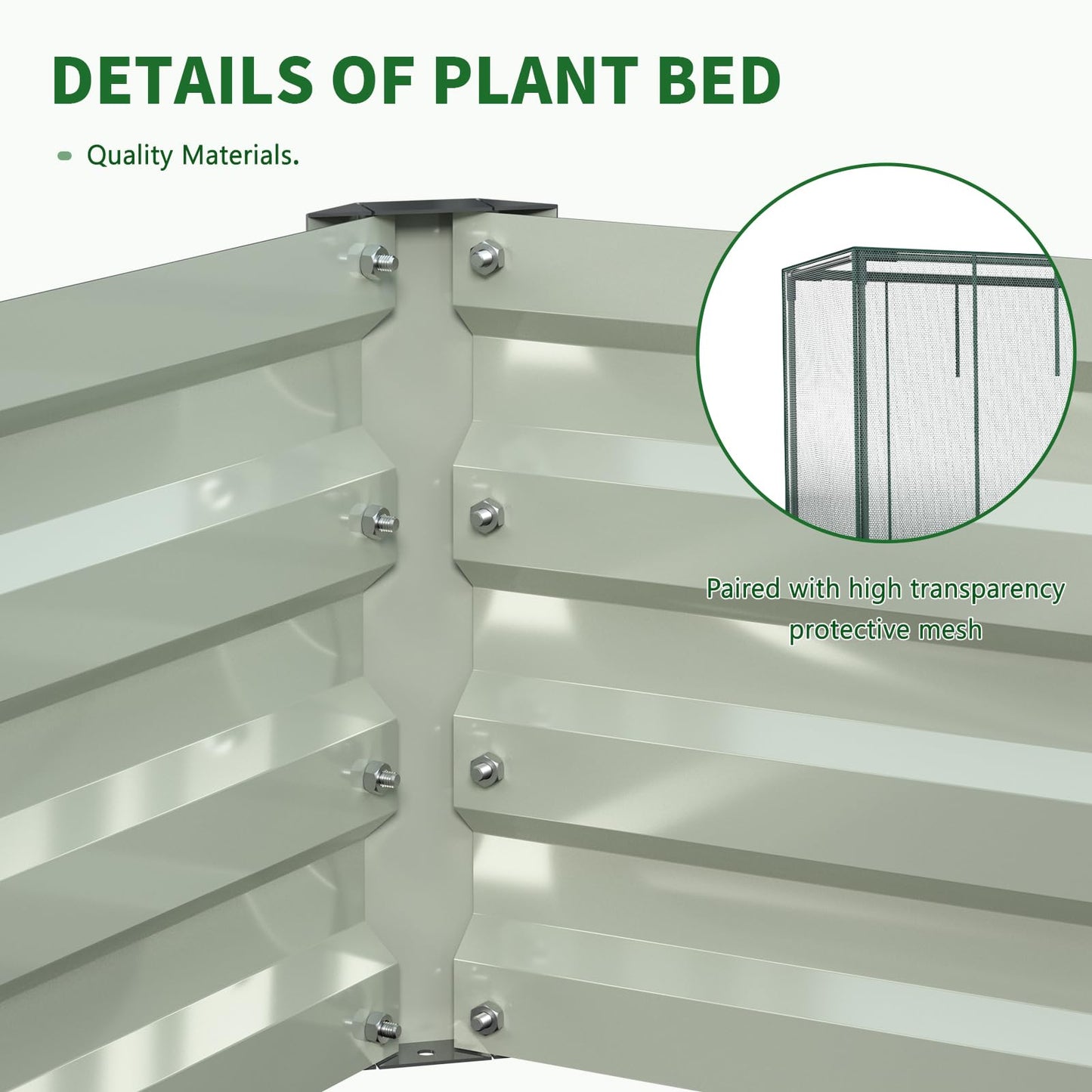 Galvanized Raised Garden Bed with Crop Cage Plant Protection Net Tent Kit for Garden Plant, 71"x35.4"x 59" Plants Protection Tent Cage Metal Planter Box Bottomless Planting Vegetables Outdoor
