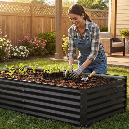 COMHOMA 2 Pack Planter Box with Trellis and Wheels, 48In Elevated Raised Garden Bed, Drainage Holes, Outdoor Lattice for Climbing Flowers, Vegetables, Patio Balcony, Brown