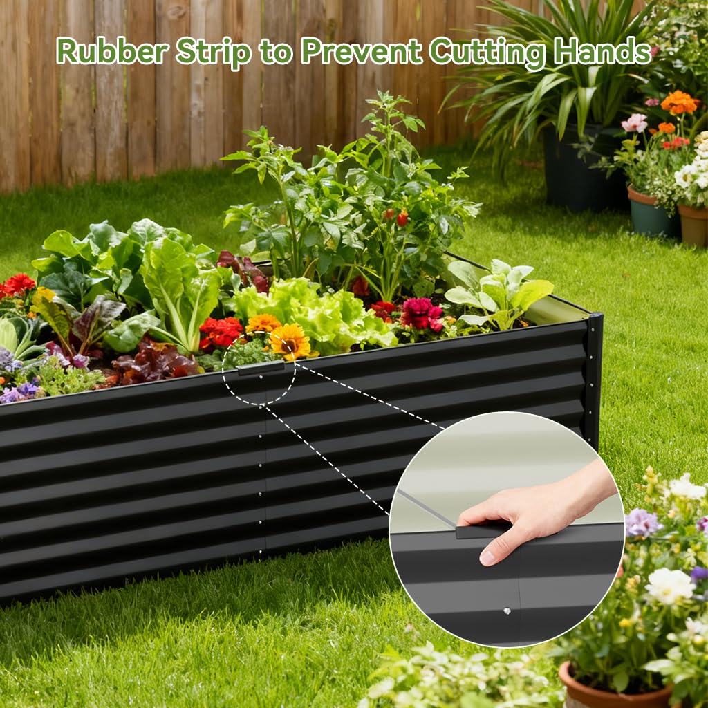 COMHOMA 2 Pack Planter Box with Trellis and Wheels, 48In Elevated Raised Garden Bed, Drainage Holes, Outdoor Lattice for Climbing Flowers, Vegetables, Patio Balcony, Brown