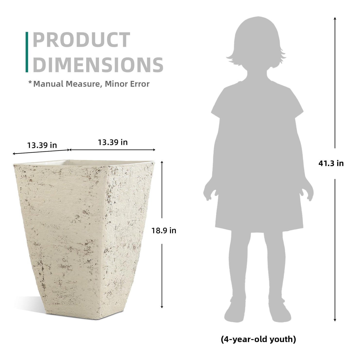 Autodaya 22" Urn Planters Outdoor Planter for Plants Set of 2 Timeless Plastic Large Flower Pot with Drainage Hole Terrazzo White Garden Pots for Porch, Patio Christmas Decor