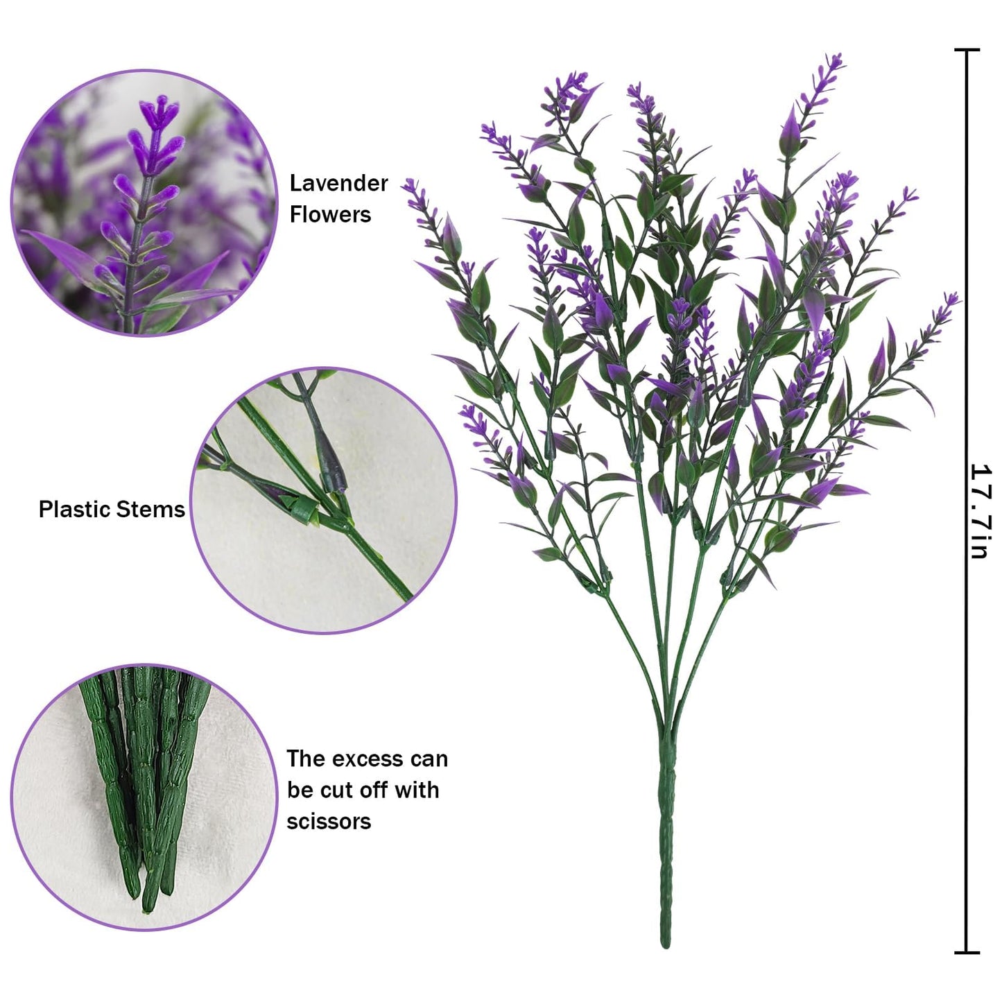 36 Pcs Artificial Flowers for Outdoors, Faux Artificial Plants UV Resistant Fake Plants Outside for Planter Porch Window Home Patio Yard Garden Decor (Mixed Purple)