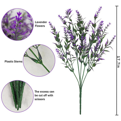 36 Pcs Artificial Flowers for Outdoors, Faux Artificial Plants UV Resistant Fake Plants Outside for Planter Porch Window Home Patio Yard Garden Decor (Mixed Purple)