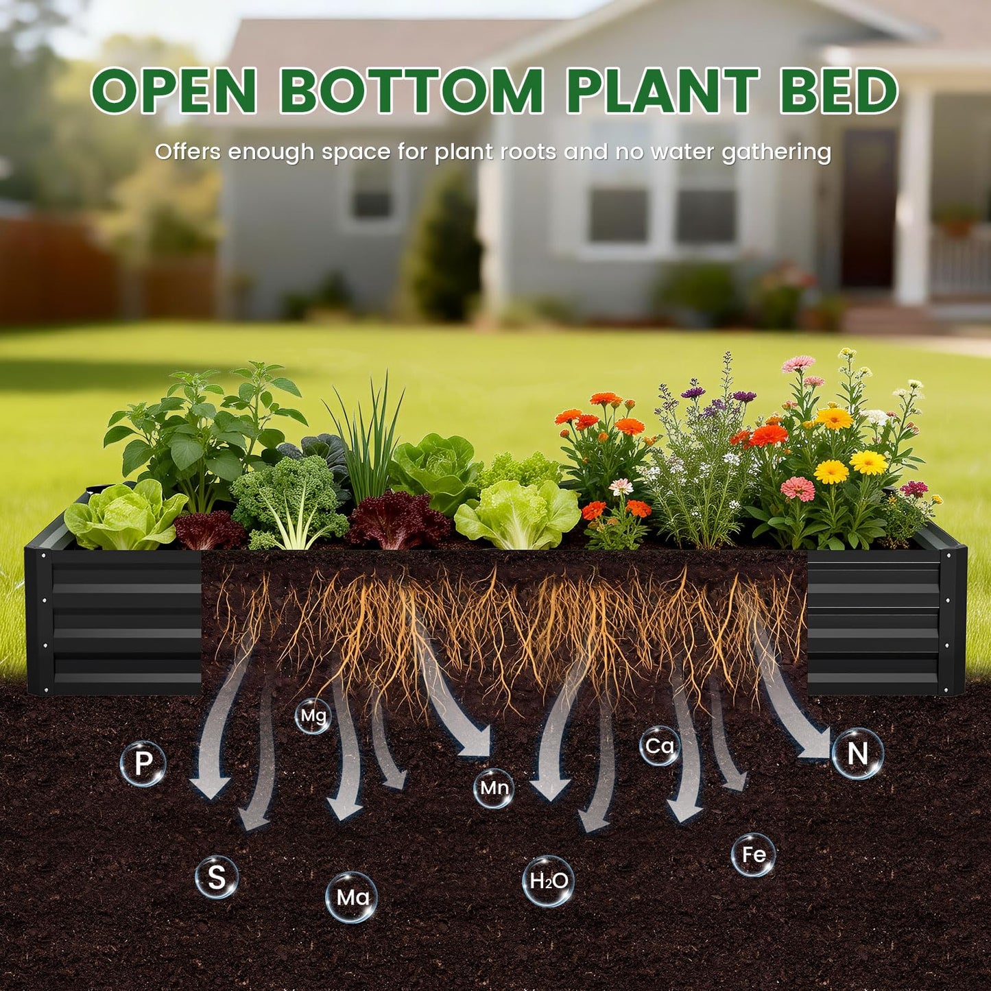 Galvanized Raised Garden Bed with Crop Cage Plant Protection Net Tent Kit for Garden Plant, 71"x35.4"x 59" Plants Protection Tent Cage Metal Planter Box Bottomless Planting Vegetables Outdoor