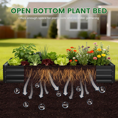 Galvanized Raised Garden Bed with Crop Cage Plant Protection Net Tent Kit for Garden Plant, 71"x35.4"x 59" Plants Protection Tent Cage Metal Planter Box Bottomless Planting Vegetables Outdoor
