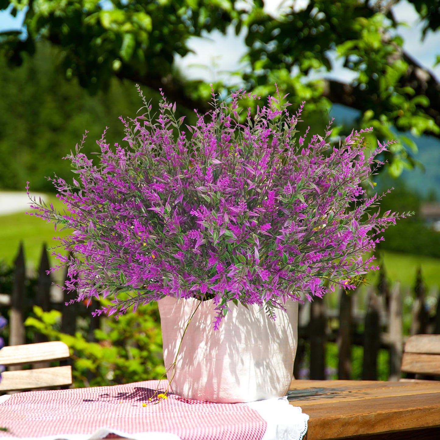 36 Pcs Artificial Flowers for Outdoors, Faux Artificial Plants UV Resistant Fake Plants Outside for Planter Porch Window Home Patio Yard Garden Decor (Mixed Purple)