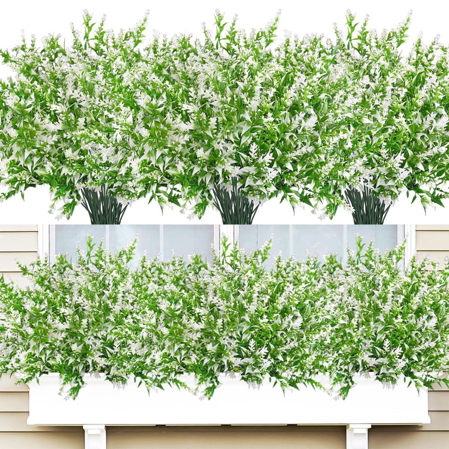 36 Pcs Artificial Flowers for Outdoors, Faux Artificial Plants UV Resistant Fake Plants Outside for Planter Porch Window Home Patio Yard Garden Decor (Mixed Purple)