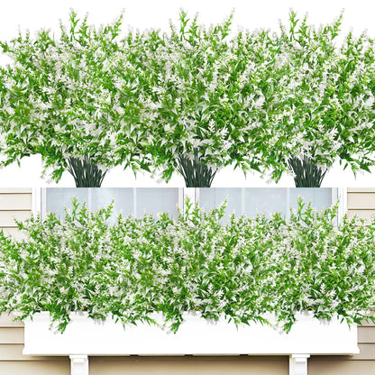 36 Pcs Artificial Flowers for Outdoors, Faux Artificial Plants UV Resistant Fake Plants Outside for Planter Porch Window Home Patio Yard Garden Decor (Mixed Purple)