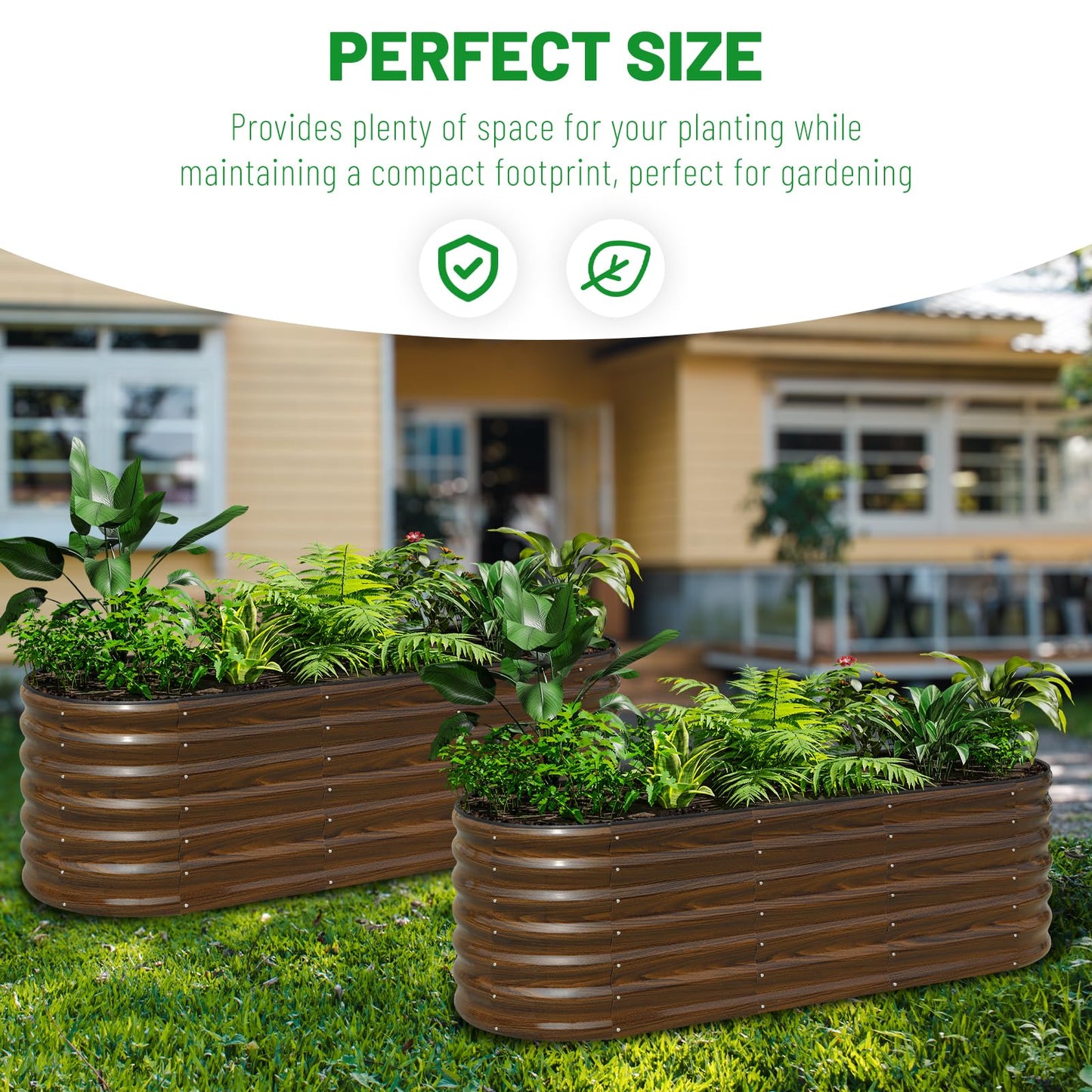 SnugNiture Galvanized Steel Raised Garden Bed Kit - 2 Pack 4x2x2 ft Metal Planter Box for Vegetables, Flowers, Herbs | Easy Assembly, Open Bottom Design for Optimal Drainage