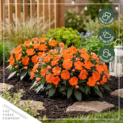 Live Flowering New Guinea Impatiens - Grower's Choice Assorted Colors (3 Plants Per Pack) - Beautiful Shade Flowers - 12" Tall by 5" Wide in 1 Qt Pot