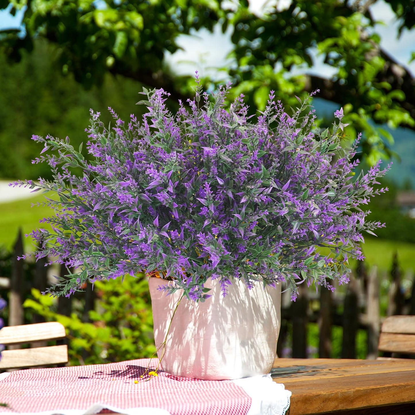 36 Pcs Artificial Flowers for Outdoors, Faux Artificial Plants UV Resistant Fake Plants Outside for Planter Porch Window Home Patio Yard Garden Decor (Mixed Purple)