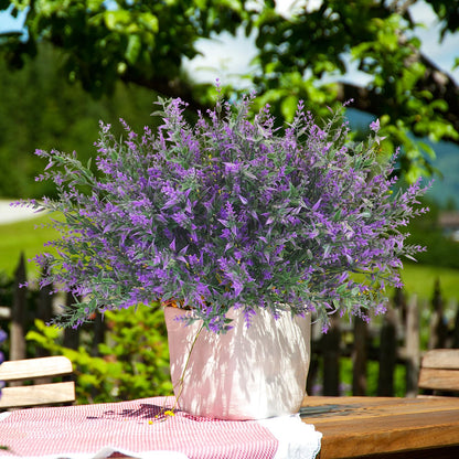 36 Pcs Artificial Flowers for Outdoors, Faux Artificial Plants UV Resistant Fake Plants Outside for Planter Porch Window Home Patio Yard Garden Decor (Mixed Purple)