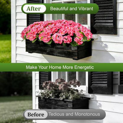 12 Bundles Artificial Geranium Fake Flowers for Outdoor UV Resistant, Outside Spring Red Flower Decoration for Home Kitchen Table Cemetery Garden Planter, Front Door Silk Faux Plants