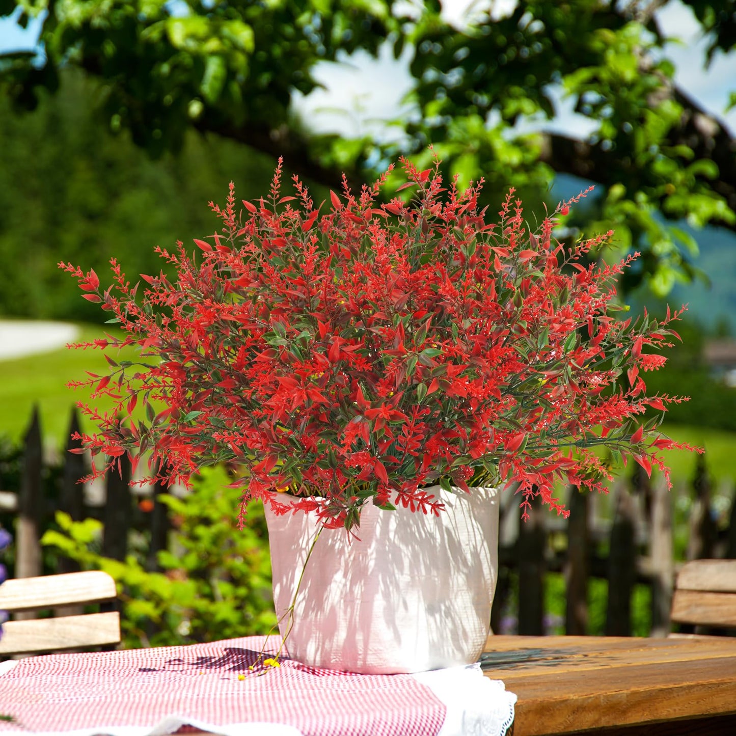 36 Pcs Artificial Flowers for Outdoors, Faux Artificial Plants UV Resistant Fake Plants Outside for Planter Porch Window Home Patio Yard Garden Decor (Mixed Purple)