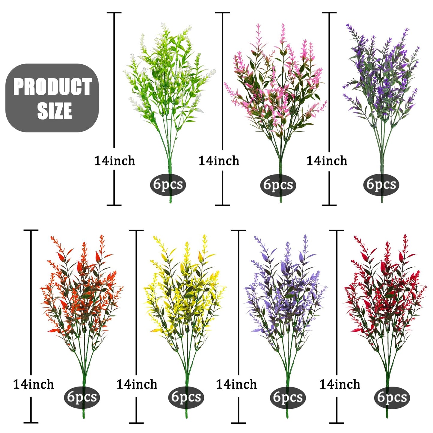 36 Pcs Artificial Flowers for Outdoors, Faux Artificial Plants UV Resistant Fake Plants Outside for Planter Porch Window Home Patio Yard Garden Decor (Mixed Purple)