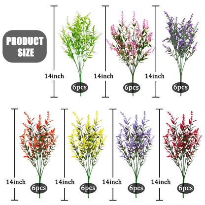 36 Pcs Artificial Flowers for Outdoors, Faux Artificial Plants UV Resistant Fake Plants Outside for Planter Porch Window Home Patio Yard Garden Decor (Mixed Purple)