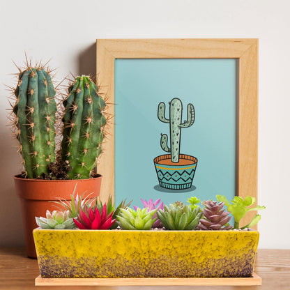 Succulent Pots - 12.1 Inch Large Succulent Planters Pots with Drainage Tray, Long Rectangle Ceramic Pot for Indoor Cactus/Succulent Plants Shallow Bonsai Window Box for Home Garden Decor (Blue)